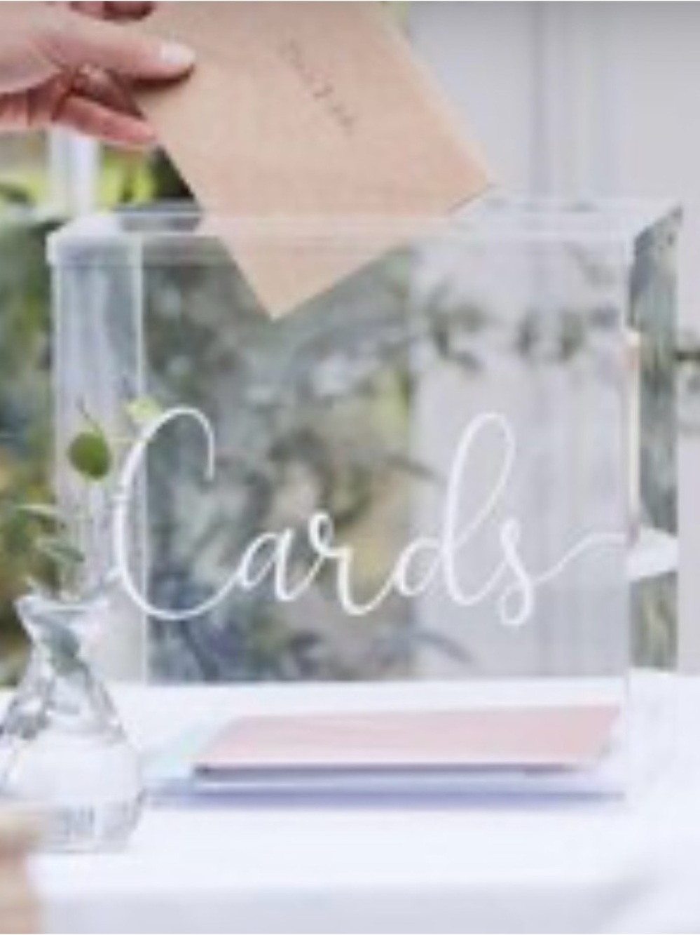 Clear Acrylic 'Cards' Wedding Card Box - Transparent Card Holder